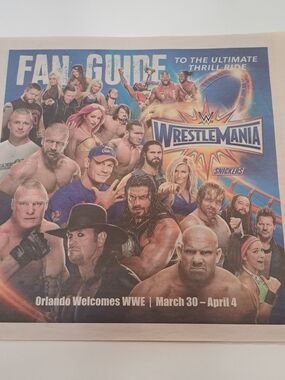 WWE 2017 Newspaper Fan Guide for WrestleMania XXXIII in Orlando Florida